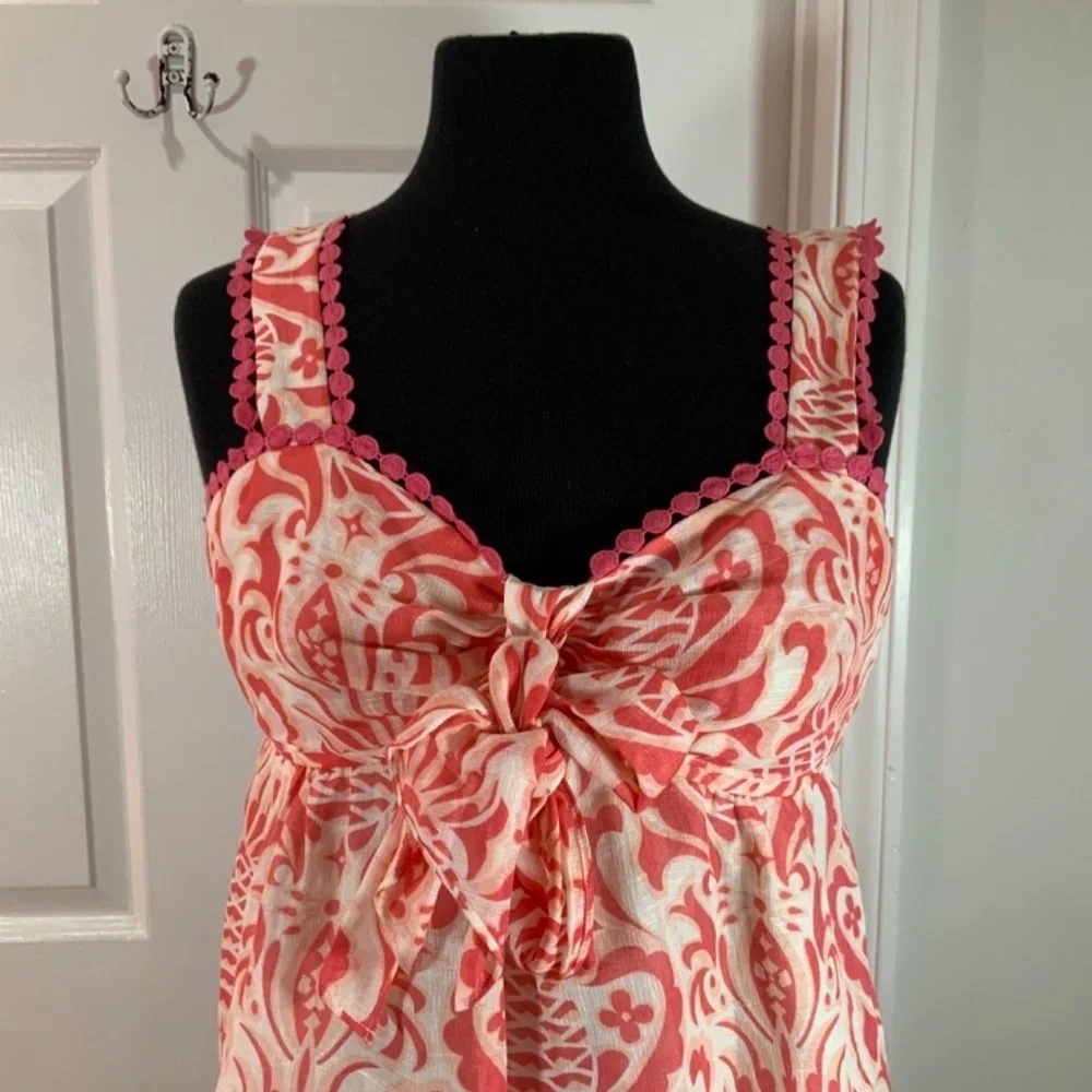 Kate Spade Pineapple Print Silk Linen Top Size 4